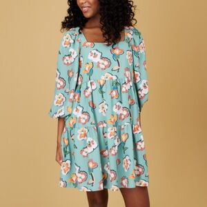 Crosby Piper Dress - Mini Floral Square Neck Dress